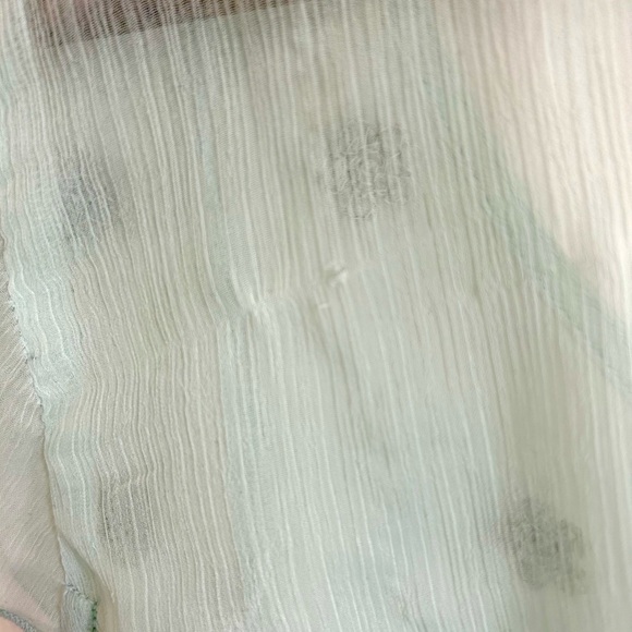 Pastel Blue Sheer Top with Silver Flower Embroidery - Picture 4 of 4